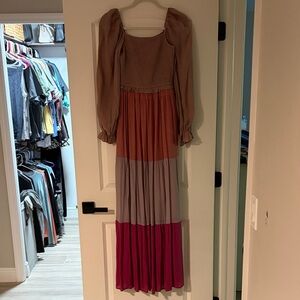 Peach Love California Multicolor Long Sleeve Dress